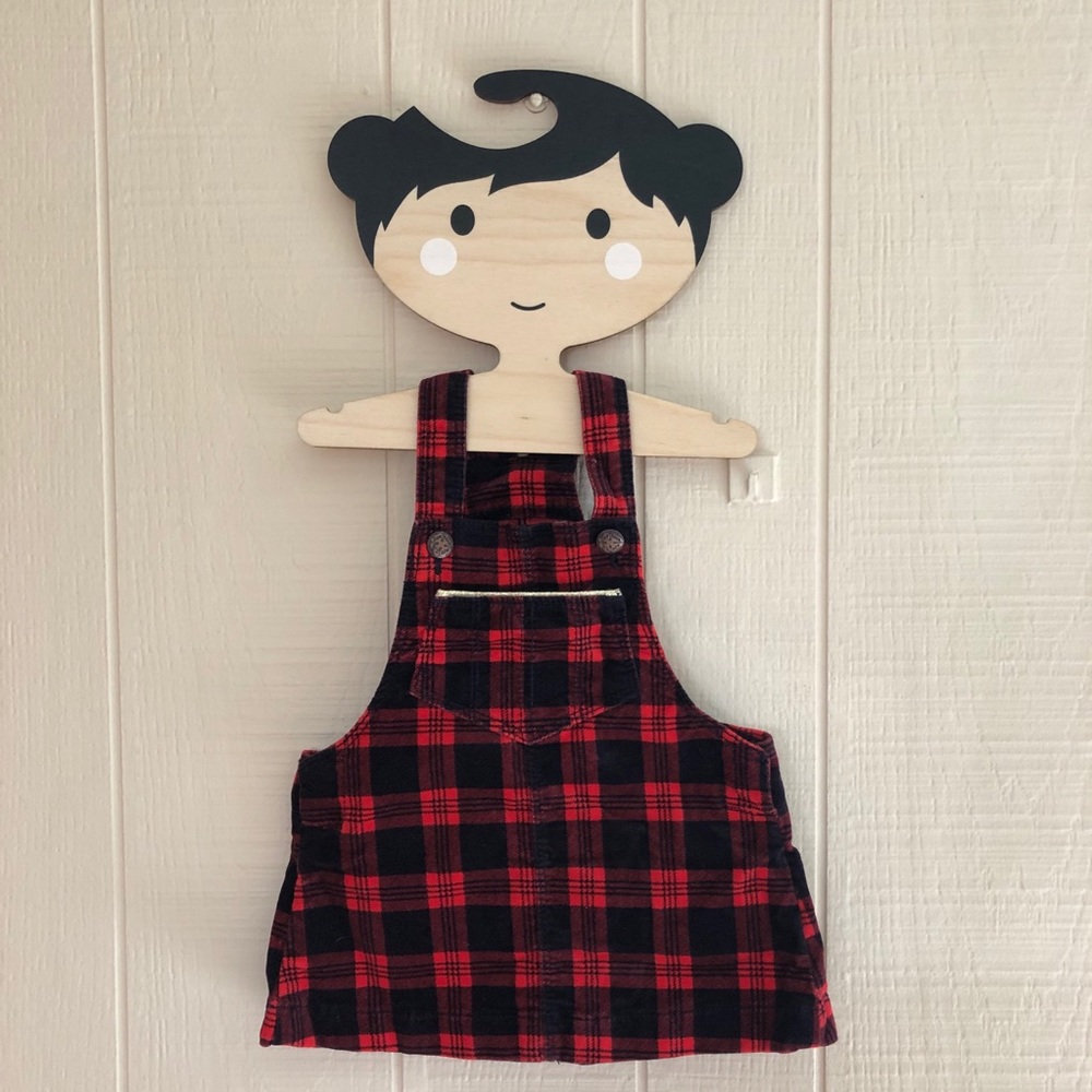 OshKosh B’Gosh buffalo plaid overalls skirt 9M